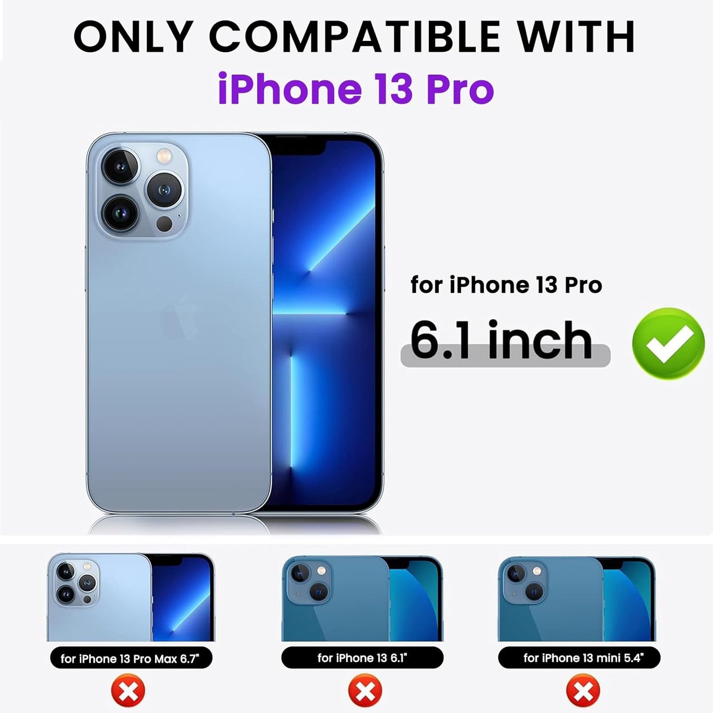 Shockproof Liquid Silicone Designed for Iphone 13 Pro Case Gel Rubber Comprehensive Protection Anti-Shock Cover Case Drop Protection 6.1Inch-Blue